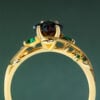 LeafLace Kite Cut alexandrite Engagement Ring with Emerald Accents (9)