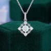 Snowflake Round Cut Moissanite Filigree Pendant Necklace