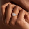 Art Deco Elongated Hexagon Cut Moissanite Engagement Ring (3)