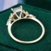 Art Deco Emerald Cut Moss Agate Ring with Moissanite Accents (6)