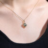 LoveNest Oval Cut Moss Agate Art Nouveau Pendant Necklace (3)