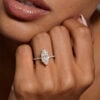Marquise Cut Moissanite Engagement Ring with Hidden Halo (1)