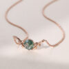 Round Cut Moss Agate Solitaire Branch Necklace (2)