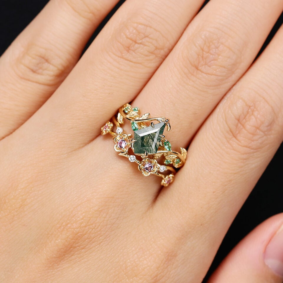 Custom Moss Agate Ring