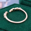 Leaf Design Moissanite Open Curved Wedding Band (11)