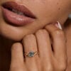 LeafLace Pear Cut Moss Agate Promise Ring with Emerald Accents (2)