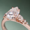 Pear Cut Moissanite Bridal Ring Set with Nature Inspired Leaf Band (7)