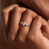 Princess Cut Moissanite Engagement Ring Lab Alexandrite Accented Bridal Set (3)