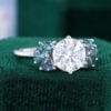 1.5CT Round Cut Moissanite Engagement Ring with Trillion Alexandrite Aceents (7)