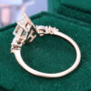 Kite Cut Moissanite Engagement Ring with Pear Shaped Opal Accented (6)