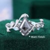 LeafLace Kite Cut Salt & Pepper Diamond Nature Inspired Engagement Ring - matt finish
