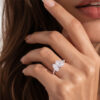 Marquise & Pear Cut Moissanite Two Stone Engagement Ring Unique Toi et Moi Ring
