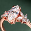 Nature Inspired Marquise Moissanite Bridal Ring Set Blossom Cluster Engagement Ring Set (6)