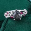 Pear Cut Black Rutilated Quartz Ring With Ruby Accents (8)