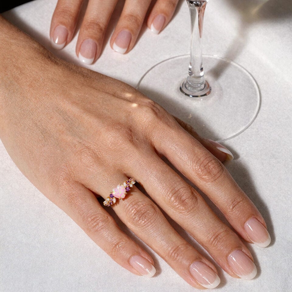 Heather Hues Heart Shaped Pink Opal Cluster Promise Ring (3)