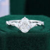 1.5CT Oval Lab Diamond Braid Engagement Ring Six Claw Prong Setting