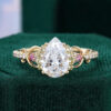Pear Cut 1.5 Carat Lab Diamond Infinity Pavé Engagement Ring
