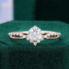 1/2 Carat Round Cut Lab Diamond Engagement Ring with Split Shank