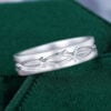 Vine Engraved Solid Band Gender Neutral Wedding Band (6)