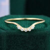 Yellow gold unique diamond dainty curved wedding band