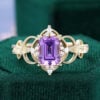 Emerald Cut Amethyst Infinity Engagement Ring (1)