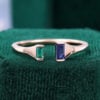 Emerald Cut Lab Sapphire Open Band (1)