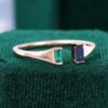 Emerald Cut Lab Sapphire Open Band (5)