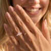 Hexagon Cut Moissanite Engagement Ring with Blossom Cluster Accents (2)