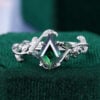 Kite Cut Green Sapphire Nature Inspired Engagement Ring (1)