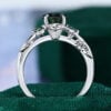 Kite Cut Green Sapphire Nature Inspired Engagement Ring (5)