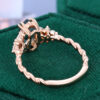 Long Hexagon Cut Moss Agate Engagement Ring Twisted Band Moissanite Cluster Bridal Ring (6)