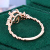 Oval Cut Moss Agate Engagement Ring Twisted Band Double Claw Bridal Ring (2)