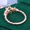 Pear Cut Moss Agate Engagement Ring Twisted Band Moissanite Cluster Bridal Ring (6)