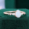 Pear Opal Trio Side Stones Engagement Ring Dainty Promise Ring (6)