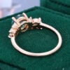 Round Cut Moss Agate Promise Ring Trio Side Stones Engagement Ring (5)