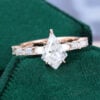 Unique Kite & Baguette Cut Moissanite Rose Gold Diamond Engagement Ring (5)