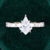 Unique Kite & Baguette Cut Moissanite Rose Gold Diamond Engagement Ring (6)
