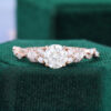 Round Moissanite Engagement Ring with Alternating Twisted Band
