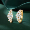 Moissanite Blossom Cluster Huggie Hoop Earrings