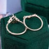 Moss Agate & Alexandrite Duo Bridal Ring Set (3)