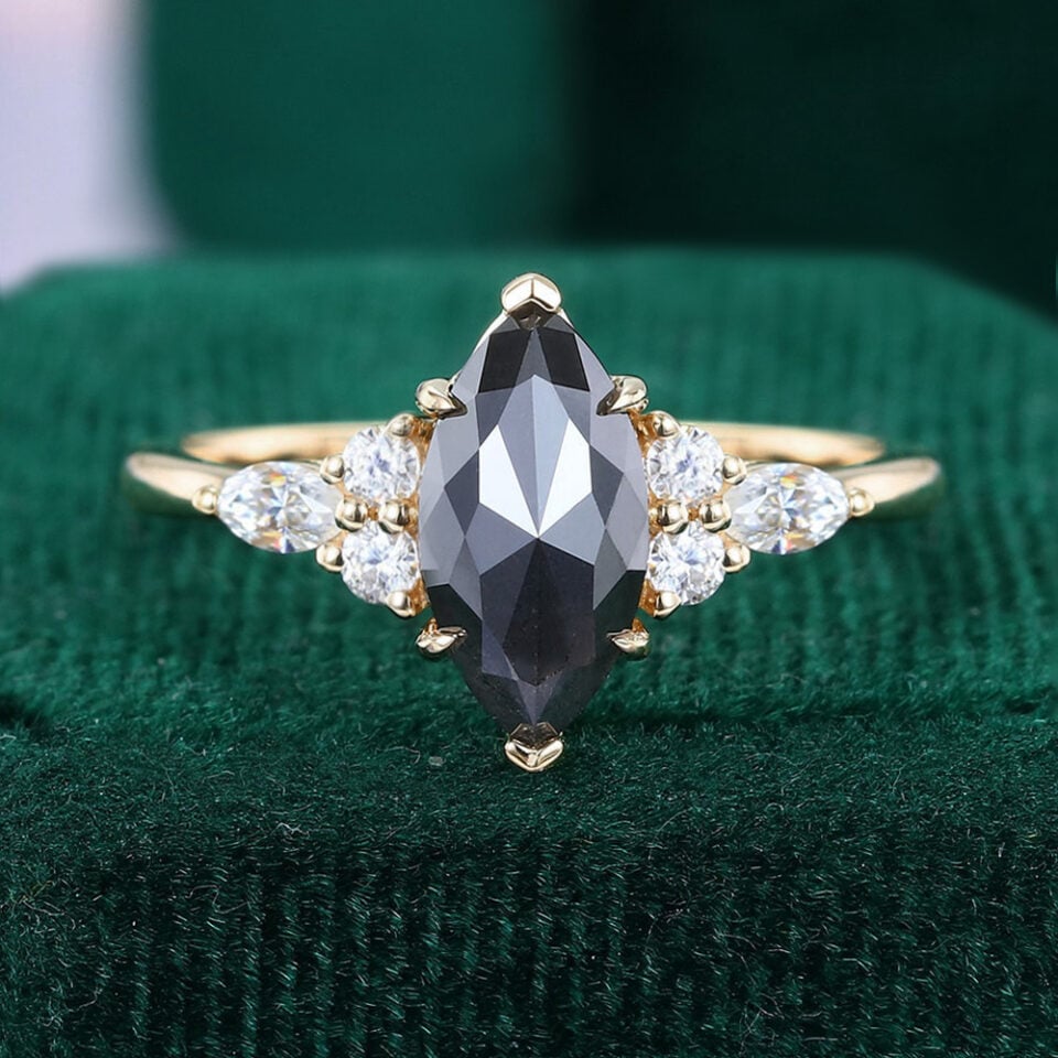 Black Galaxy Diamond Engagement Ring