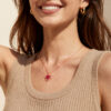 Heart shaped lab ruby pendant necklace for valentine’s day