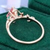 Kite Cut Pink Sappire Engagement Ring Nature Inspired Leaf Ring (6)