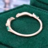 Lab Emerald & Moissanite Open Wedding Band Twisting Leaves Stacking Ring (3)