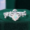 LeafLace Kite Cut Labradorite & Opal Nature Inspired Engagement Ring