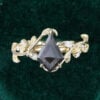 LeafLace Kite Cut Salt & Pepper Diamond Engagement Ring with Contrasting Diamond Accents (6)
