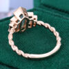 Long Hexagon Cut Moss Agate Egagement Ring Art Deco Promise Ring(6)