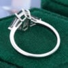 Long Hexagonal Moss Agate & Triangular Black Rutilated Quartz Three Stone Promise Ring (5)