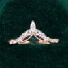 Marquise Cut Moissanite Curved Wedding Band Crown Matching Ring(6)