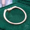 Marquise Cut Moissanite Curved Wedding Band Leaf Accented Stacking Ring (4)